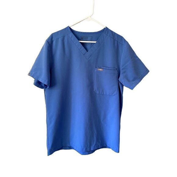 Figs Womens Casma 3 Pocket Scrub Top Shirt Blue Size Medium - Picture 1 of 8